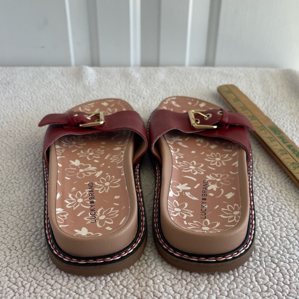Lucky Brand Amelia Buckle slide NWOb leather sandal - Picture 7 of 7